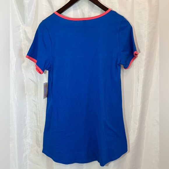 LuLaRoe Classic Tee Blue with Pink Trim – Size XS – NWT - Picture 2 of 7